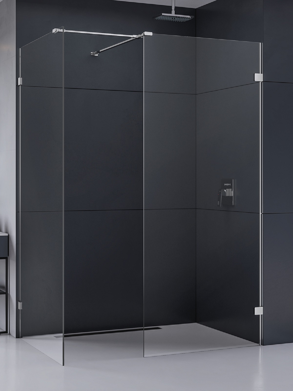 New Trendy Eventa kabina prysznicowa walk-in 130x80 cm chrom połysk/szkło przezroczyste EXK-4650
