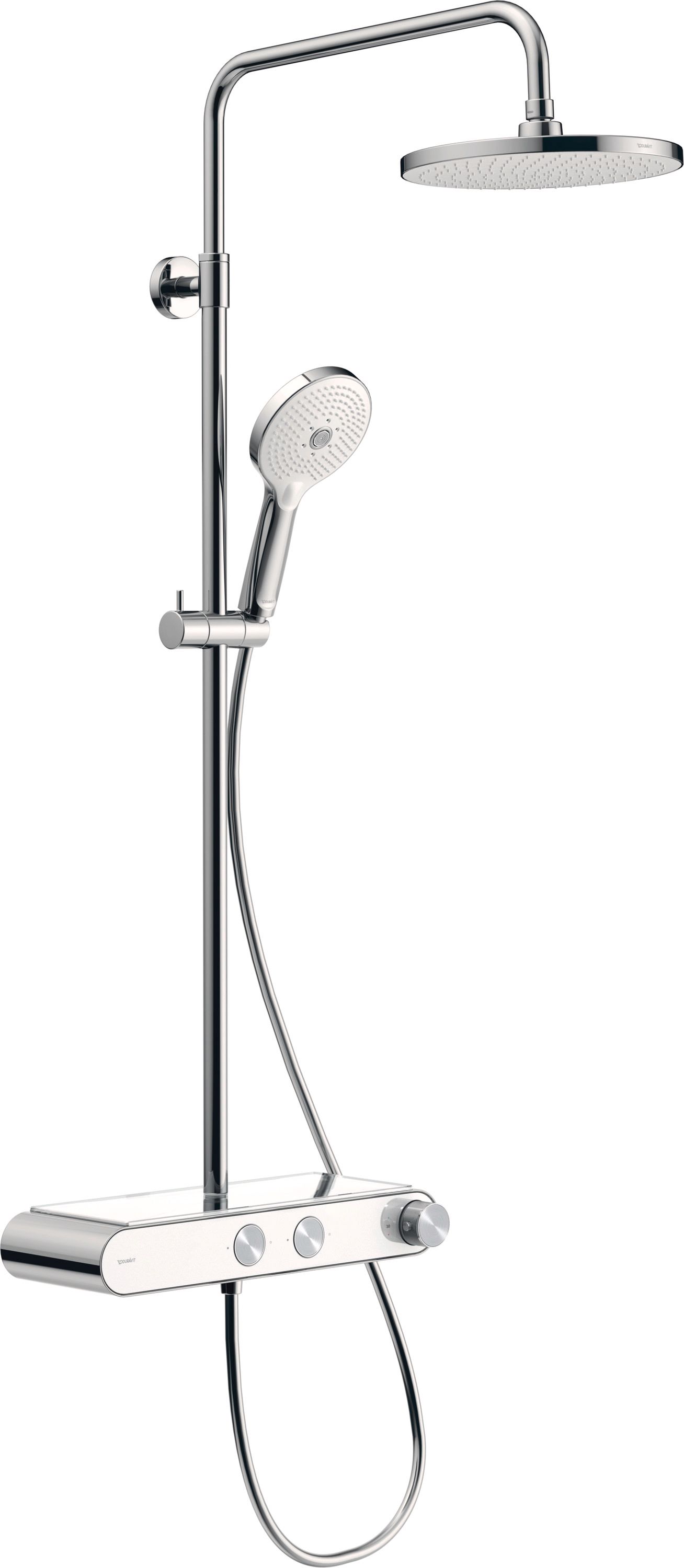 Duravit Shower Systems ensemble de douche mural avec thermostat chrome-blanc TH4382008005