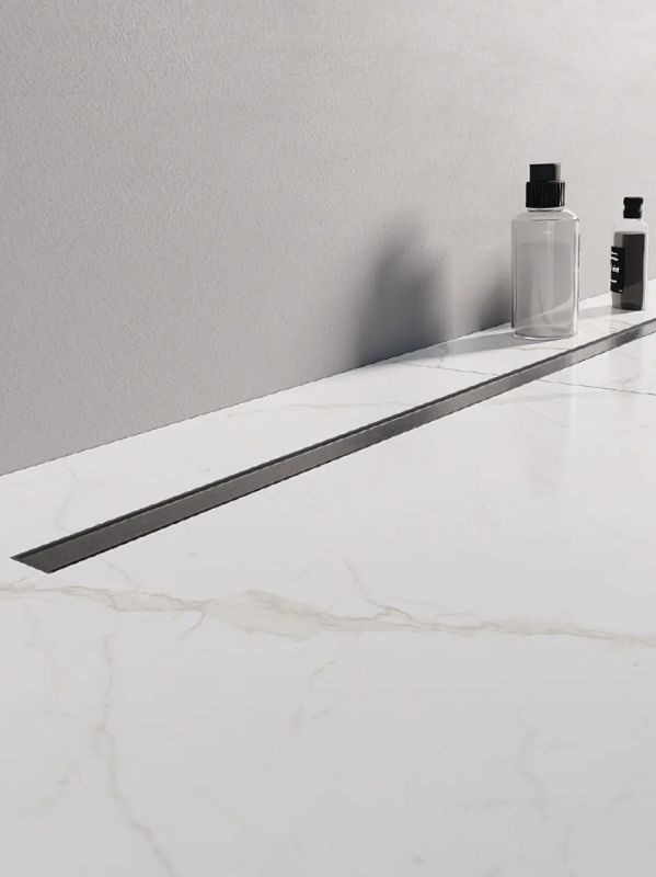 New Trendy Visio Slim Gunmetal Brushed évacuation linéaire 80 cm OL-0093