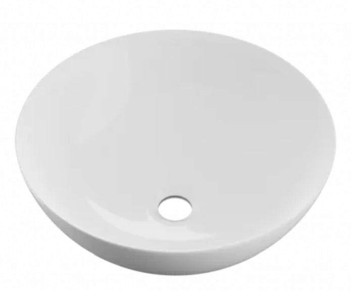 Actima Luqa lavabo 40x40 cm ronde à poser blanc brillant CEAC.6401.400.WH