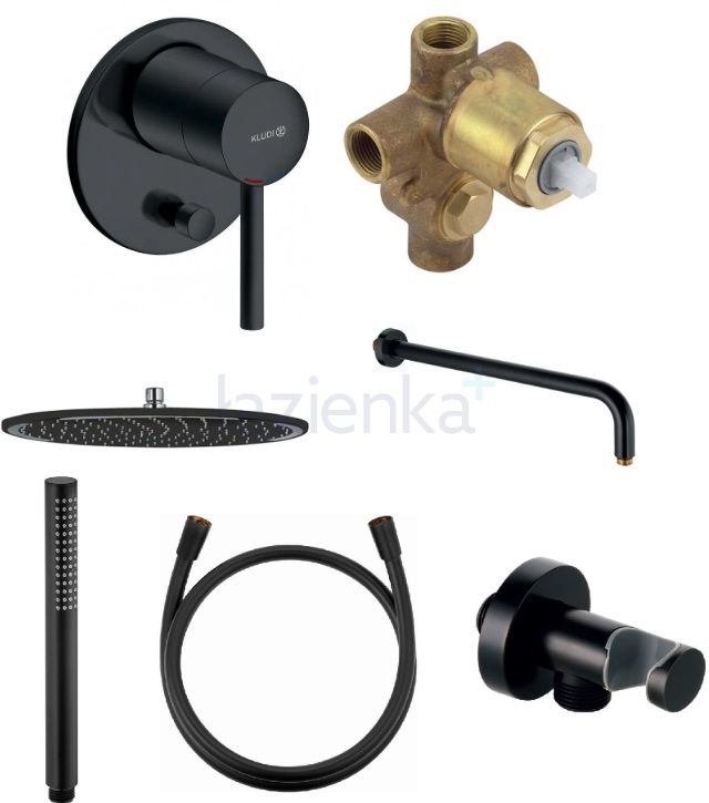 Set douche à effet de pluie Kludi A-QA 6433087-00, mitigeur bain-douche Kludi Bozz 387163976, 38624N, 6651439-00, 3912039-00, 6107139-00, 6054739-00