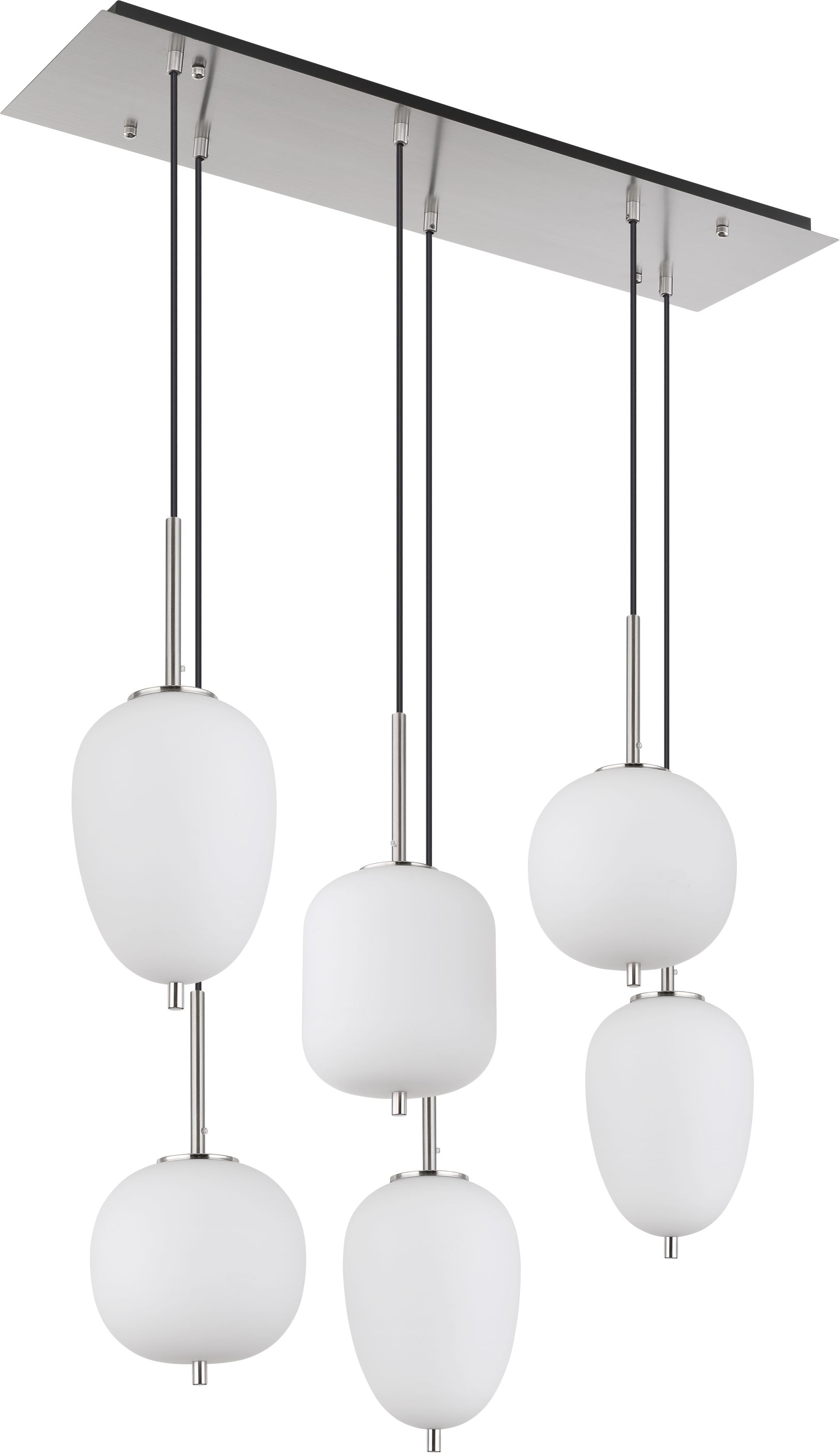 Globo Lighting Blacky I lampe suspendue 6x40 W blanc-nickel 15345-6NO