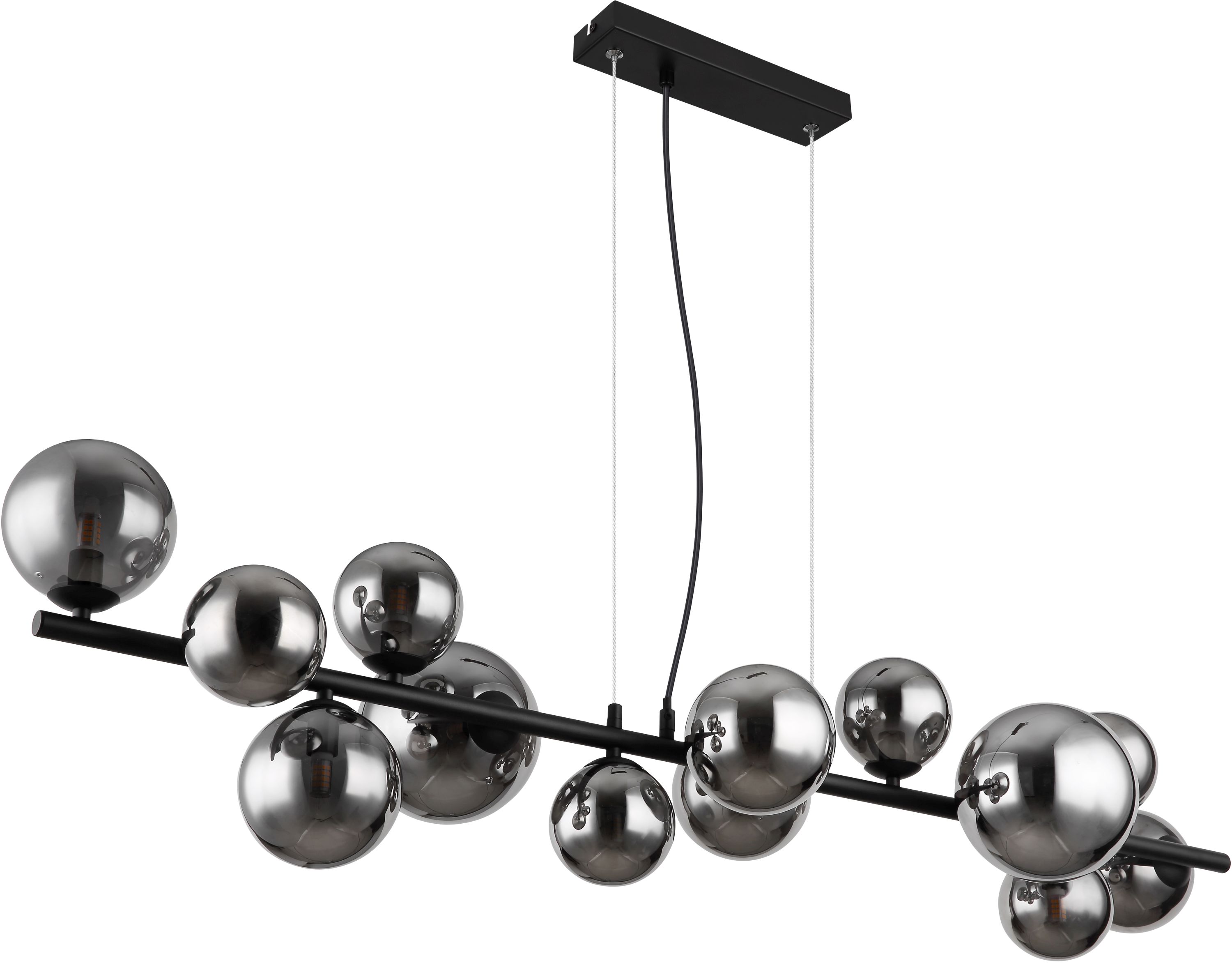 Globo Lighting Riha lampe suspendue x3.5 W noir-fumé 56133-13H