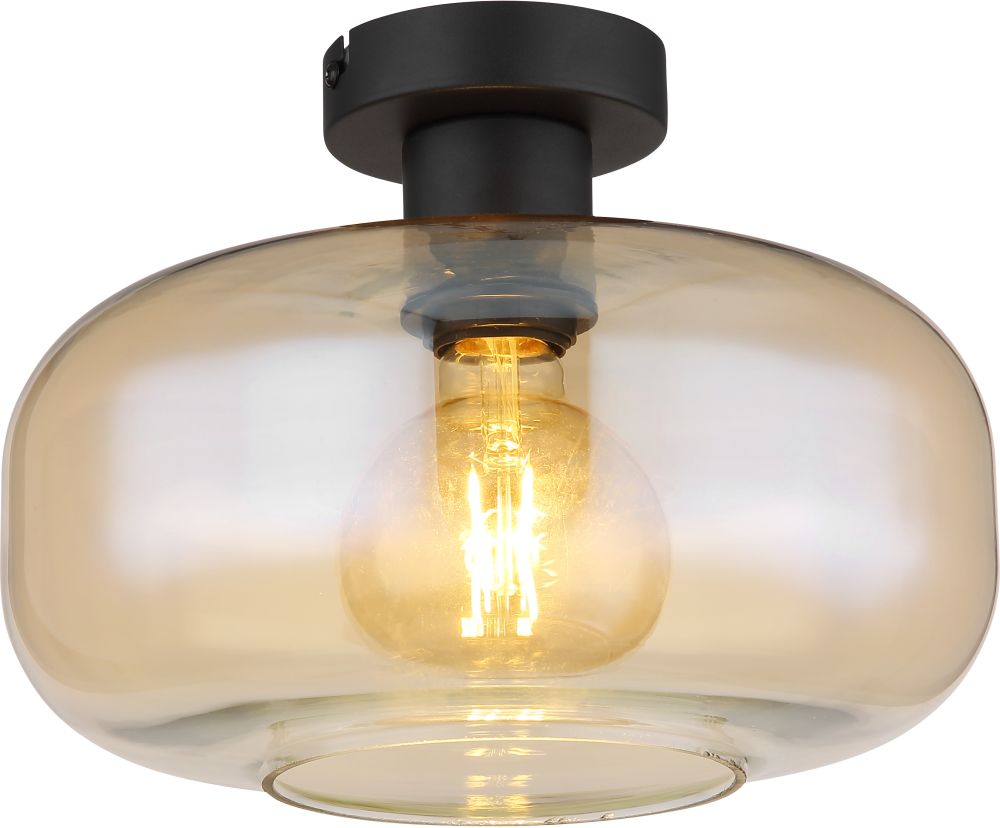 Globo Lighting Giuseppe plafonnier 1x40 W noir-ambré 15566DA