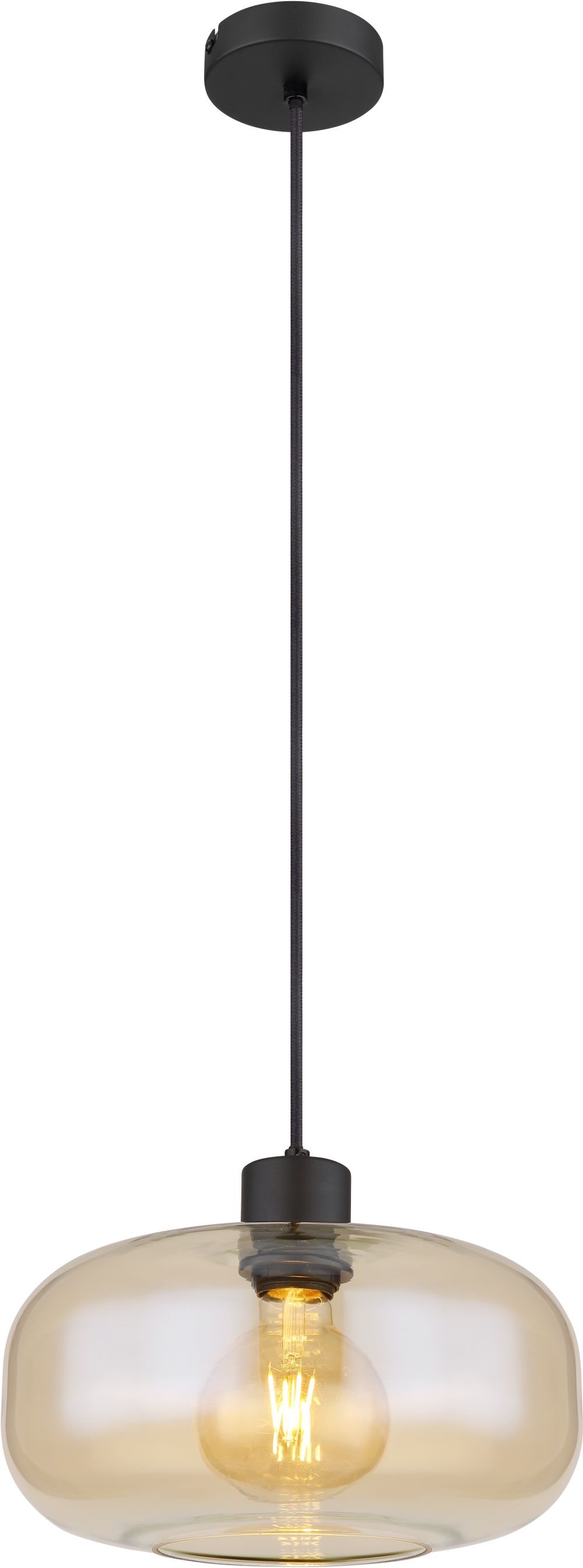 Globo Lighting Giuseppe lampe suspendue 1x40 W noir-ambre 15566HA