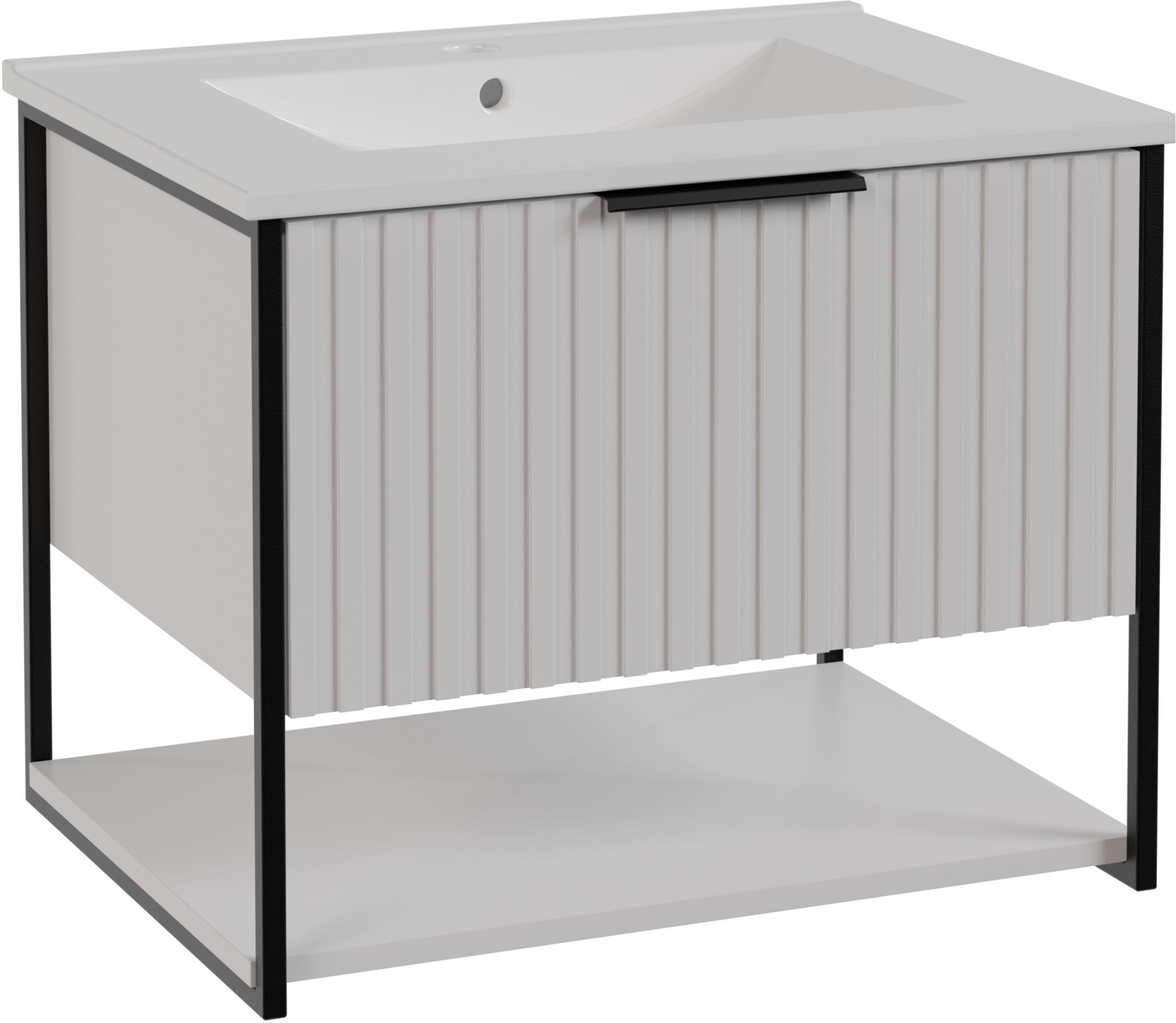 Strama Turf armoire 59.5x46x47.5 cm sous-lavabo suspendu blanc 24.102.77
