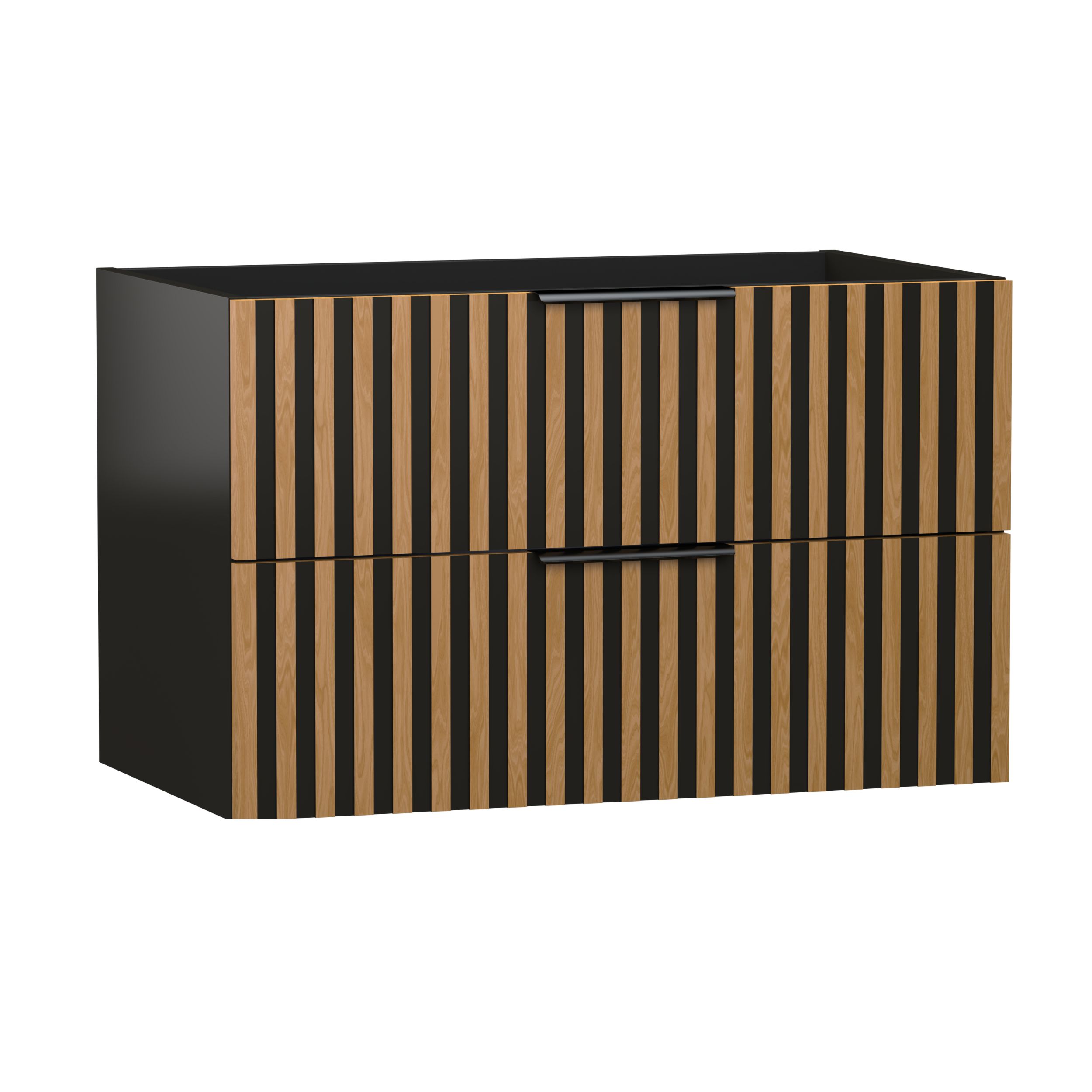 Strama Meru armoire 80x46x50 cm sous-lavabo suspendu noir-chêne 23.101.88
