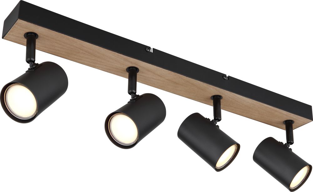Globo Lighting Robby plafonnier 4x35 W noir-bois 57911-4BW