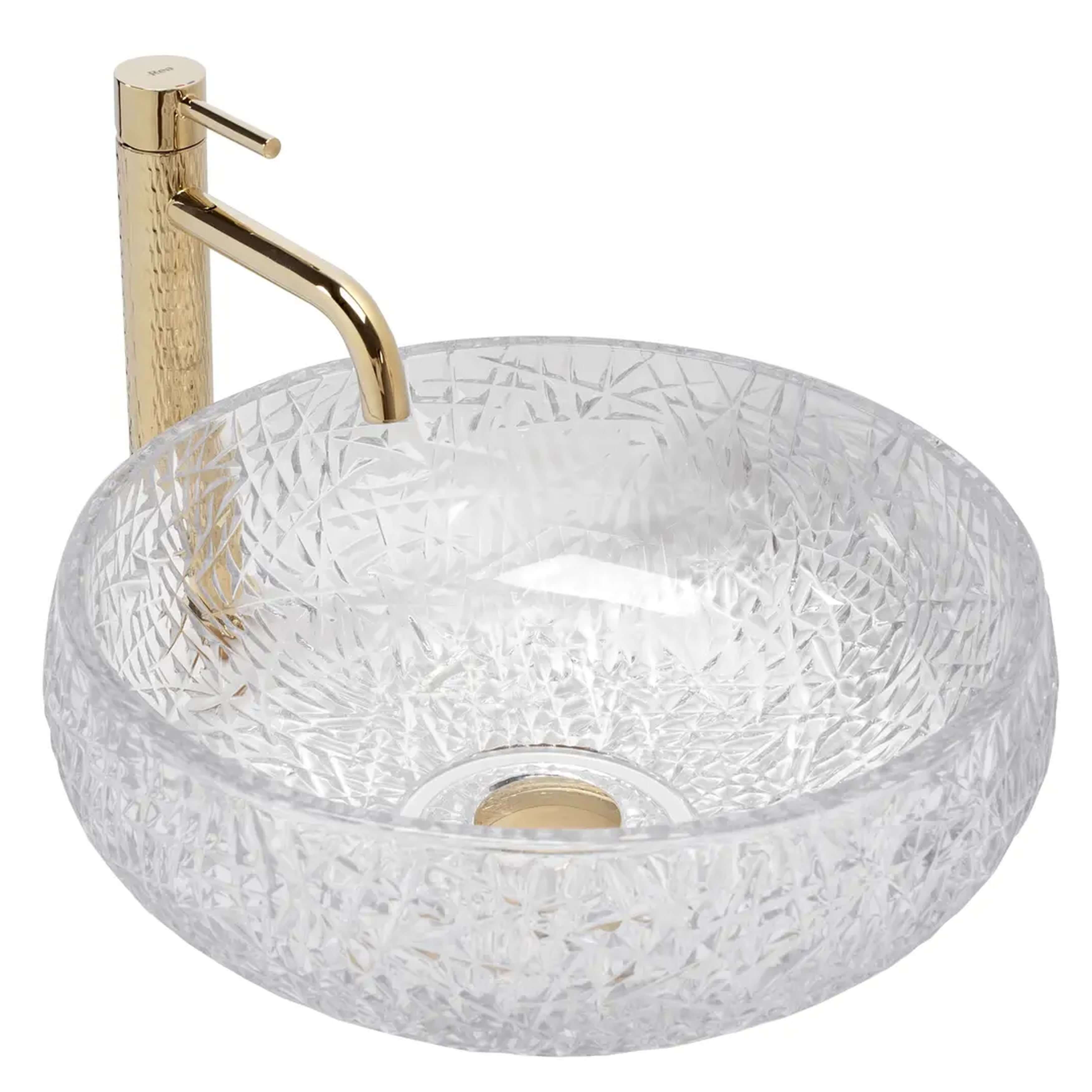 Rea Ice lavabo 42x42 cm ronde à poser brillant REA-U5070