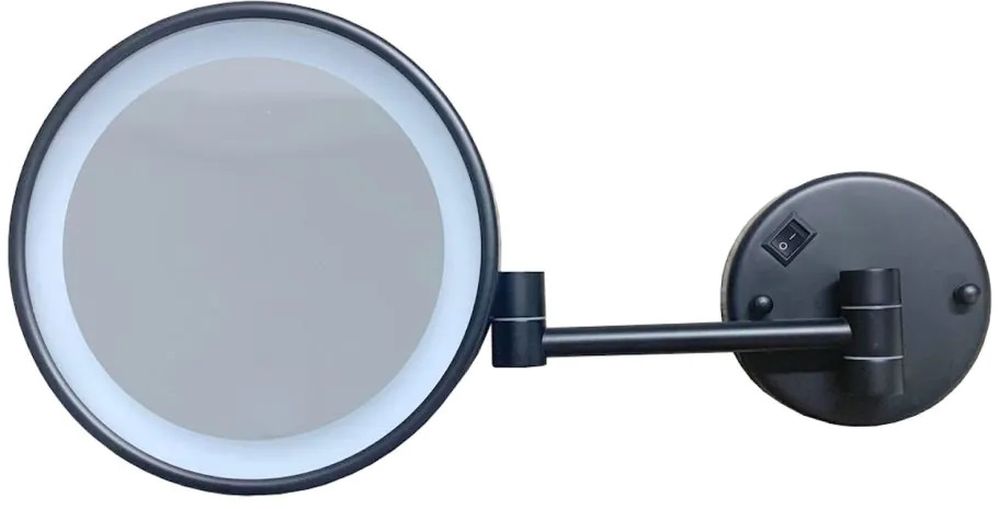 Stella miroir cosmétique 22.5x20 cm arrondi avec éclairage noir 22.00730-B