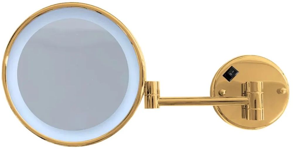 Stella miroir cosmétique 22.5x20 cm arrondi avec éclairage doré 22.00730-G