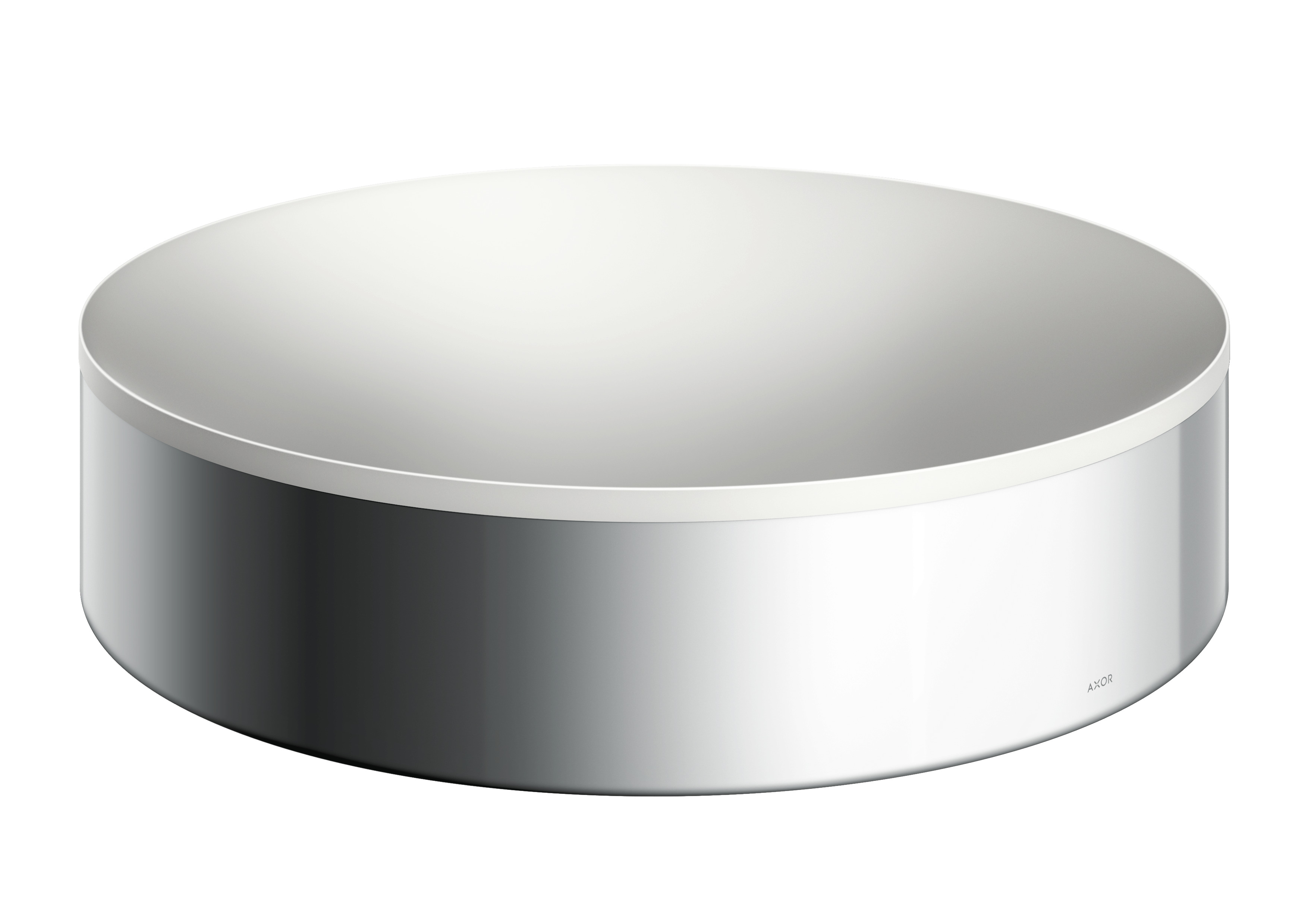 Axor Suite lavabo 40x40 cm ronde à poser blanc-argenté mat 42001000