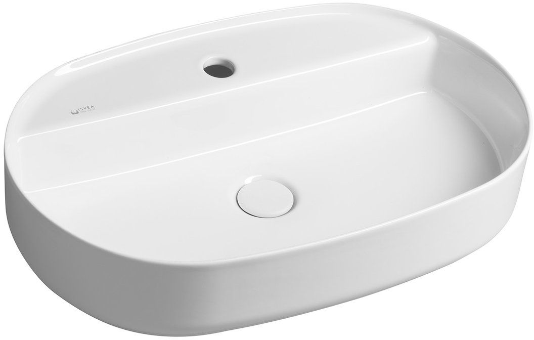 Isvea Infinity lavabo 60x40 cm ovale à poser blanc brillant 10NF65060