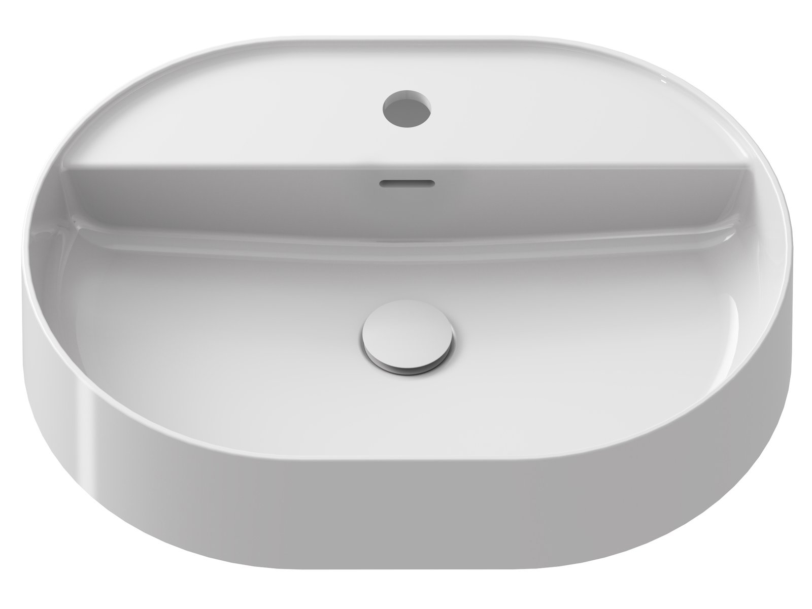 Ravak Ceramic lavabo 55x40 cm ovale à poser blanc brillant XJX01155003