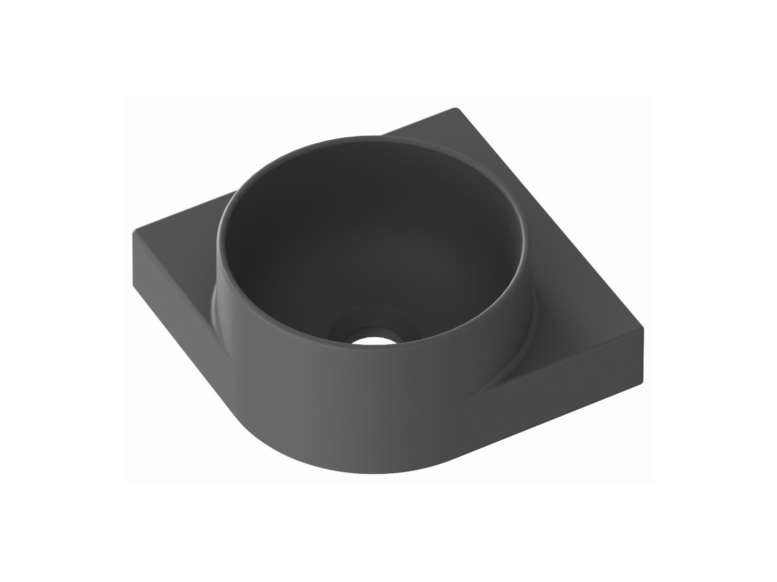 Ravak Yard lavabo 28x28 cm semi-circulaire classique anthracite XJX03228000