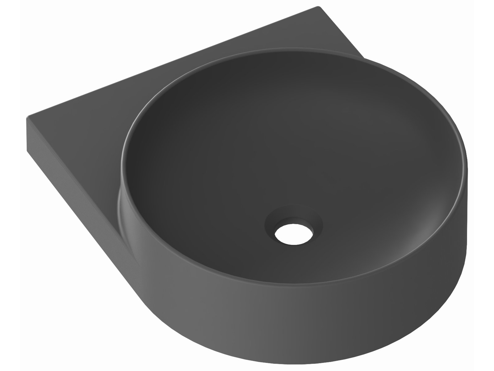 Ravak Yard lavabo 50x40.5 cm semi-circulaire classique anthracite XJX03240002