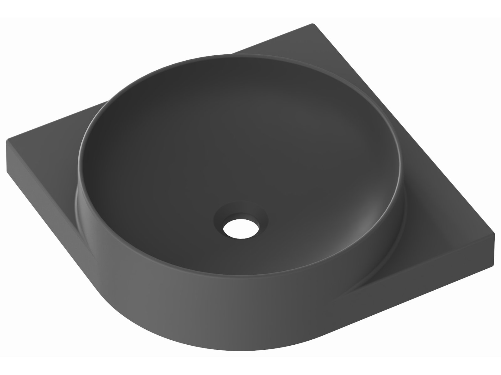 Ravak Yard lavabo 45x45 cm semi-circulaire classique anthracite XJX03245000