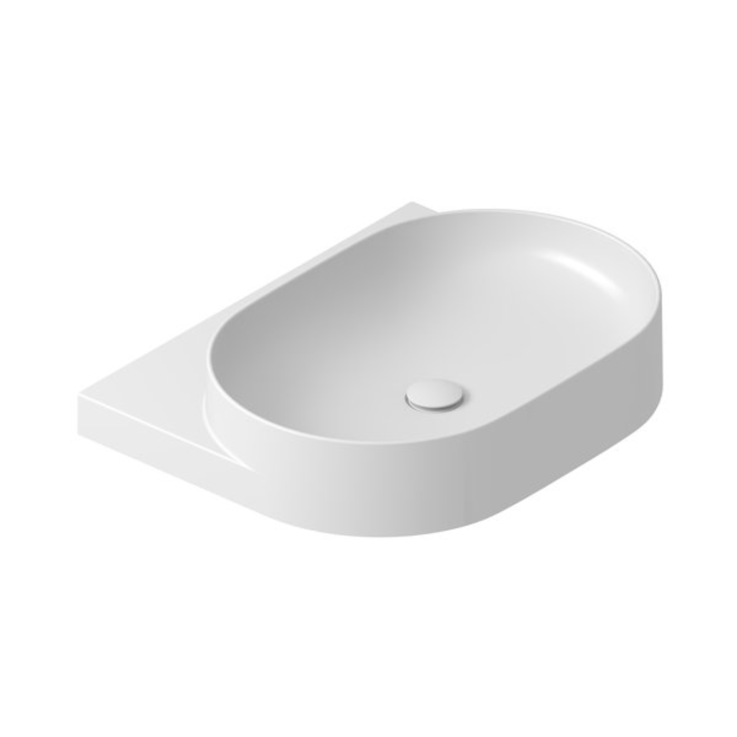 Ravak Yard lavabo 60.5x50 cm semi-circulaire classique-de meuble blanc XJX01060000