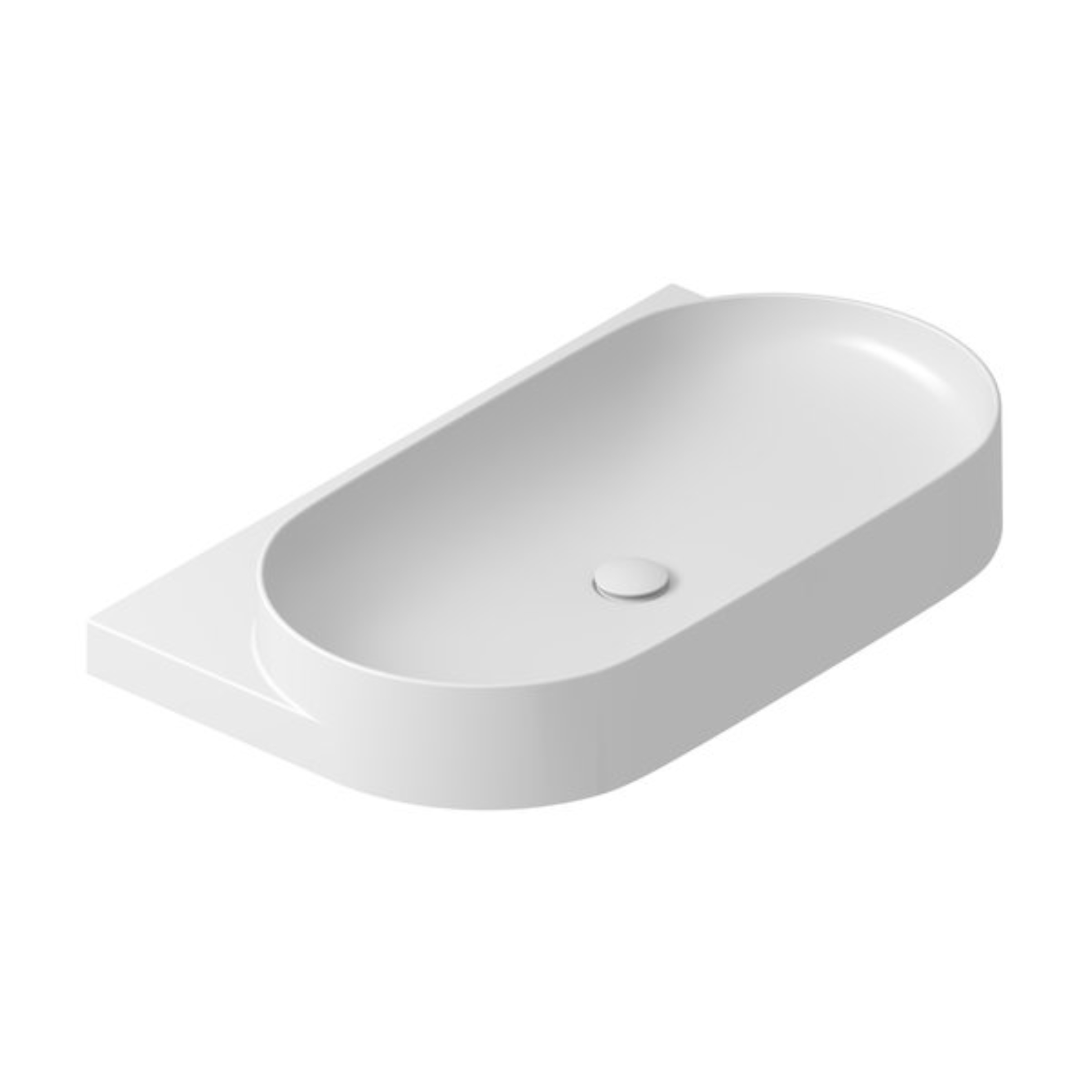 Ravak Yard lavabo 80.5x50 cm semi-circulaire classique-de meuble blanc XJX01080000