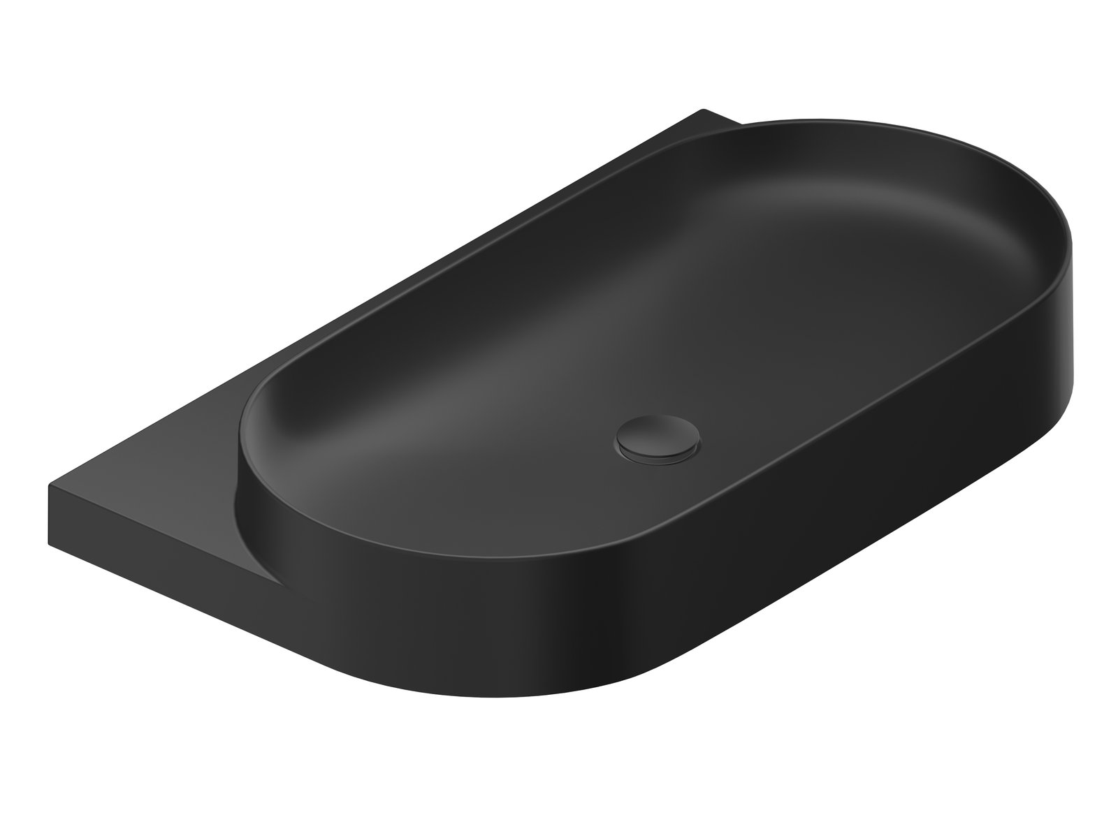 Ravak Yard lavabo 80.5x50 cm semi-circulaire classique-de meuble noir XJX0D280002