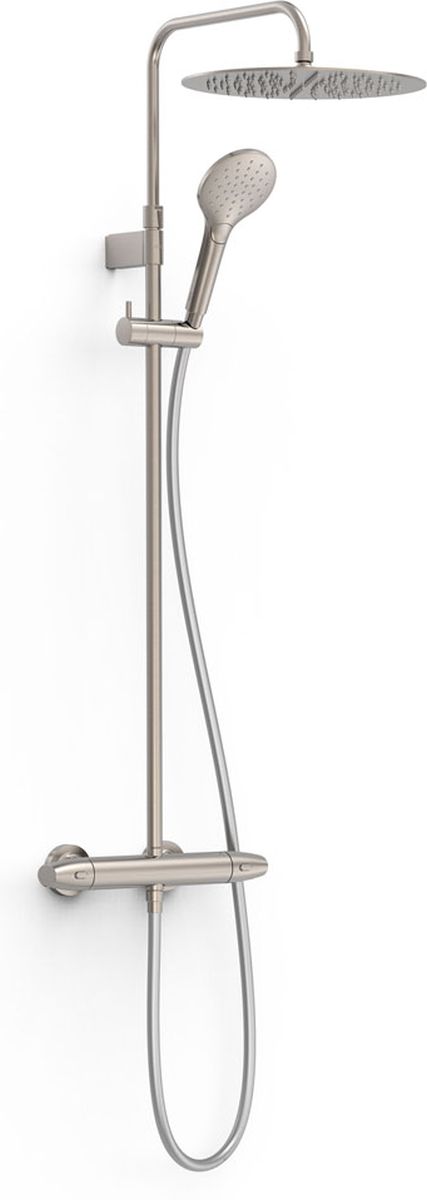 Tres Over-Wall ensemble de douche mural avec thermostat oui acier 19038705AC