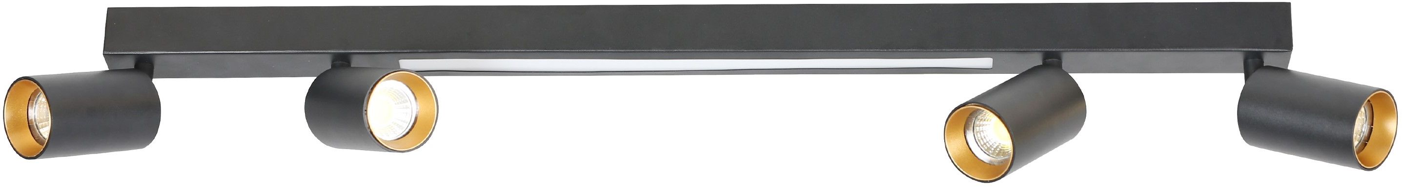 Light Prestige Perugia plafonnier 4x50 W noir-doré LP-0703/4CBK