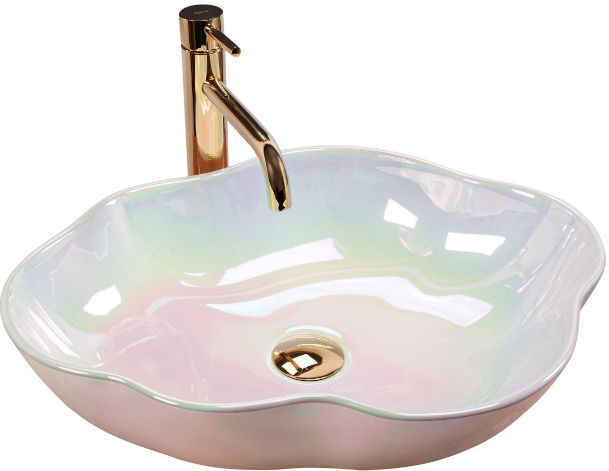 Rea Pearl umywalka 50,5x38 cm nablatowa perłowa REA-U3309
