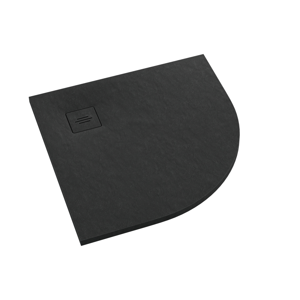 Schedline Protos Black Stone receveur de douche semi-circulaire 90x90 cm noir 3SP.P1O-9090/C/ST-M1/C/ST