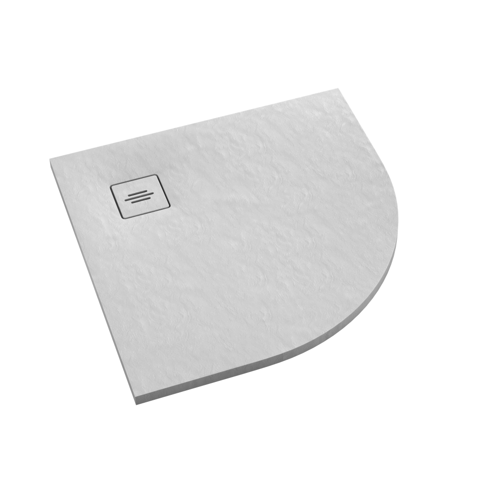 Schedline Protos White Stone receveur de douche semi-circulaire 90x90 cm blanc 3SP.P1O-9090/B/ST-M1/B/ST