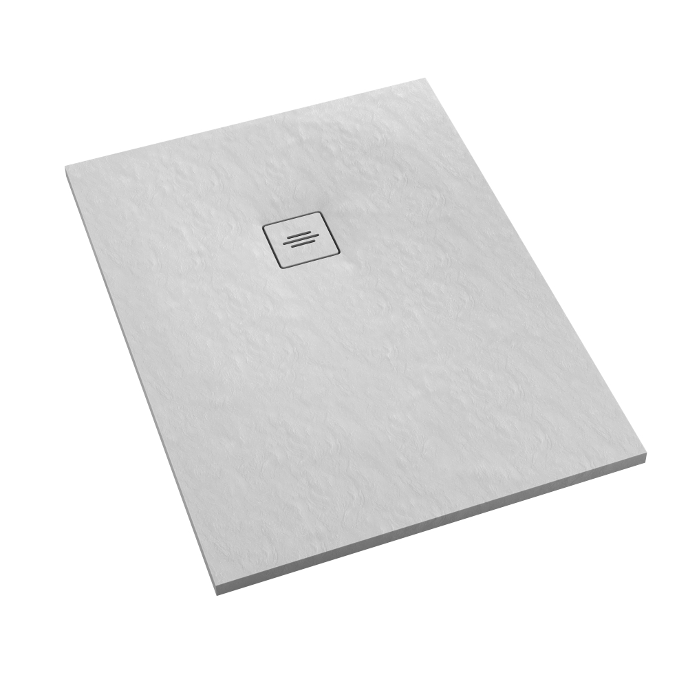 Schedline Protos White Stone receveur de douche rectangulaire + cache 100x90 cm blanc 3SP.P1P-90100/B/ST-M1/B/ST