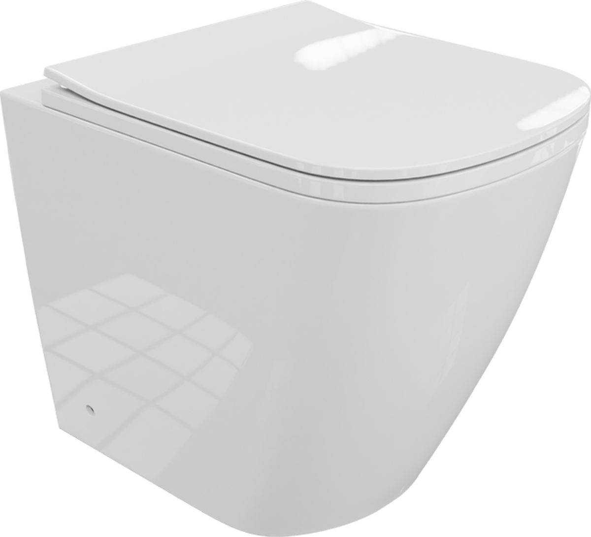 LaVita Tyber cuvette wc avec abattant à descente lente sur pied oui blanc brillant 5900378332572