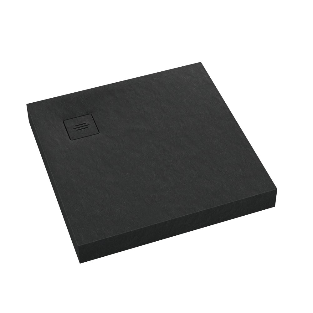 Schedline Nonlimits Black Stone receveur de douche carré 80x80 cm noir 3ST.N1K-8080/C/ST-M1/C/ST