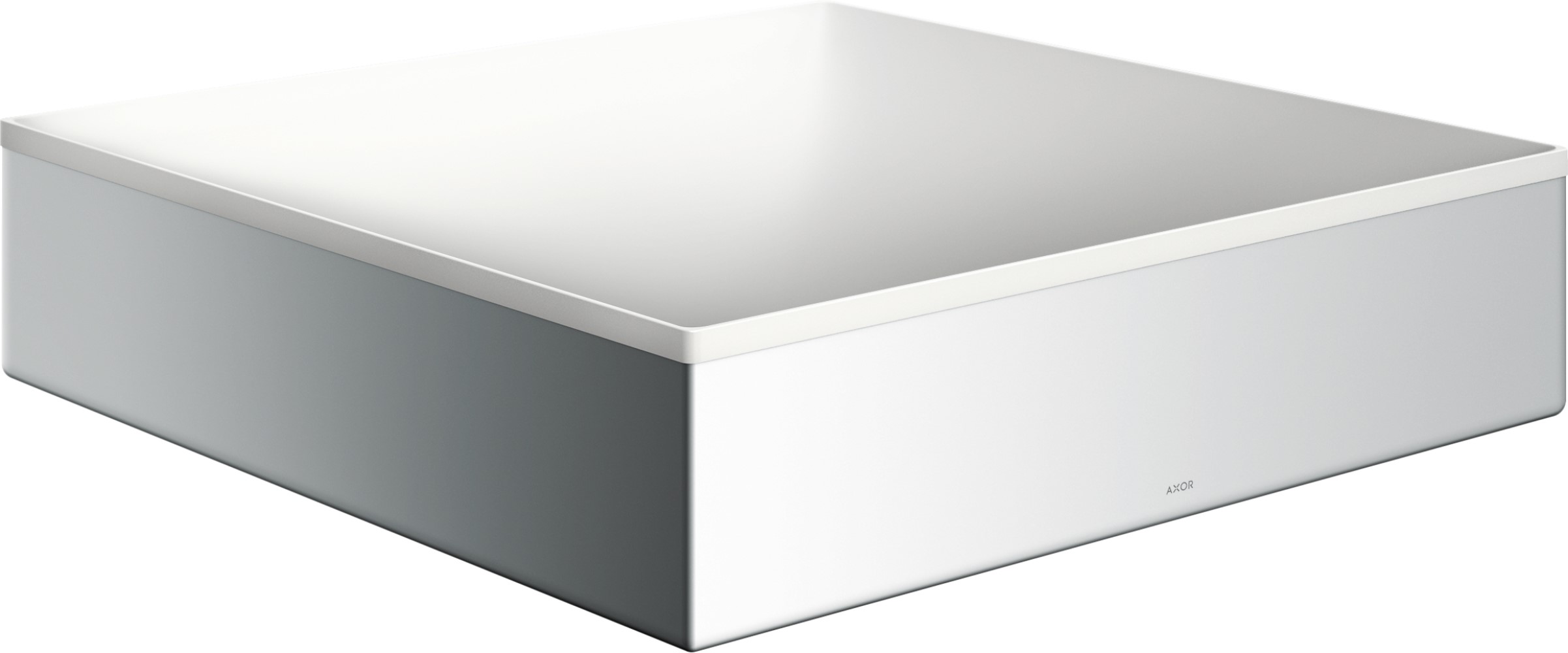 Axor Suite lavabo 40x40 cm carrée à poser blanc-argenté mat 42003000