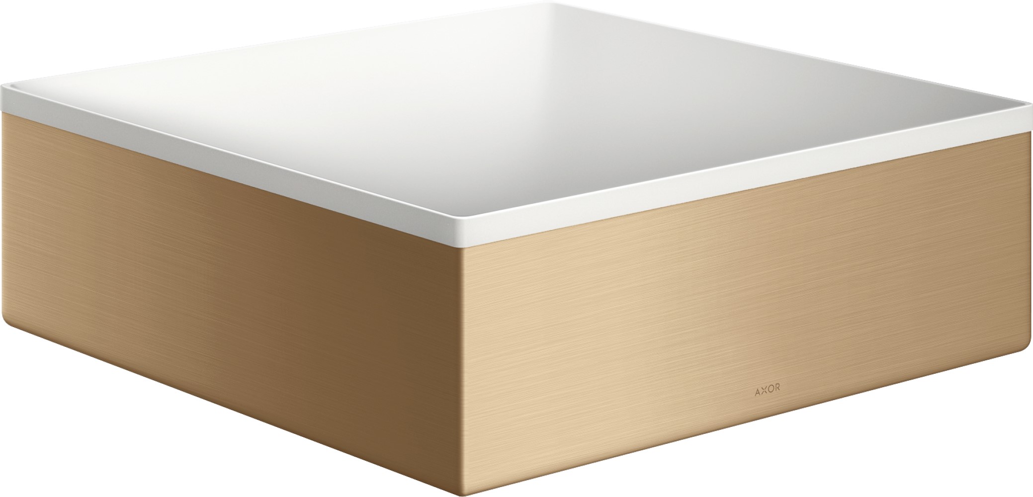 Axor Suite lavabo 28.5x28.5 cm carrée à poser blanc-marron/beige mat 42002140