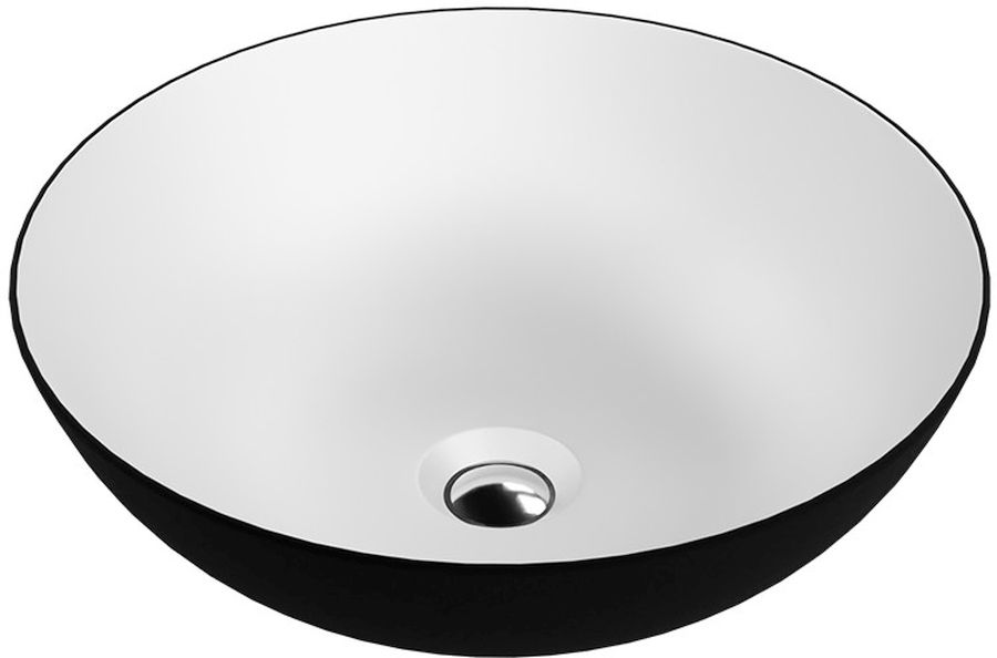 LaVita Rosa lavabo 40x40 cm ronde à poser blanc-noir 5900378334293