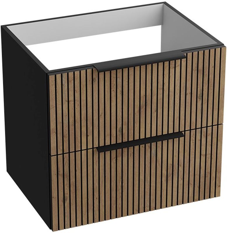 LaVita Oklahoma armoire 60.5x46x54.2 cm sous-lavabo suspendu noir-bois 5900378335306