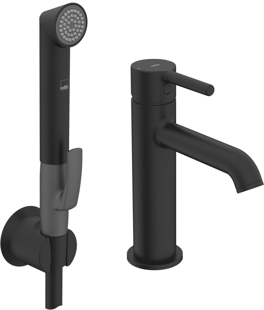 Oras Optima Style mitigeur de lavabo avec douchette bidet sur pied noir 2606FH-33