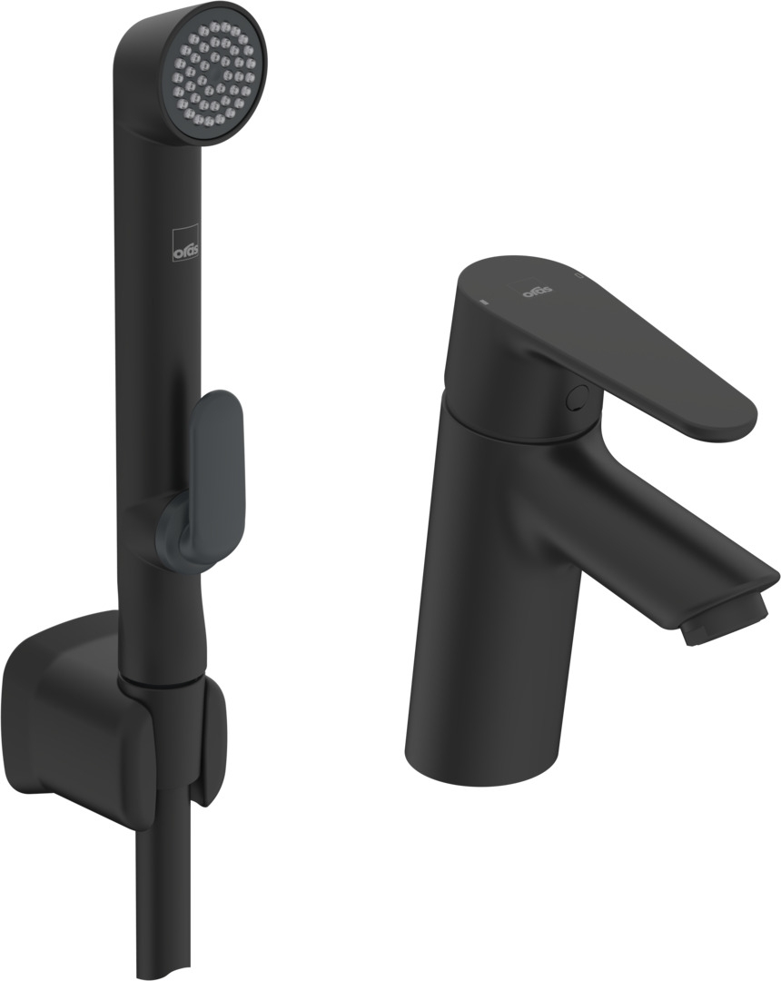 Oras Optima mitigeur de lavabo avec douchette bidet sur pied noir 2612F-33