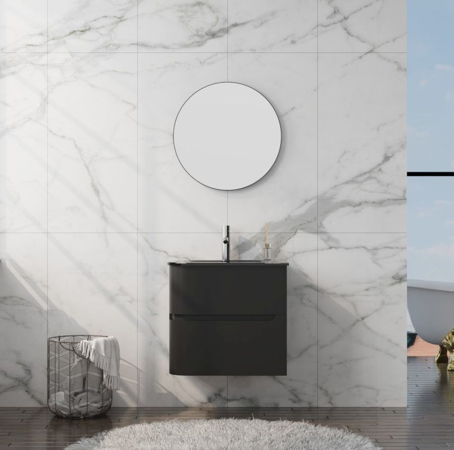 LaVita Atlanta lavabo avec meuble 60 cm noire 5900378335573