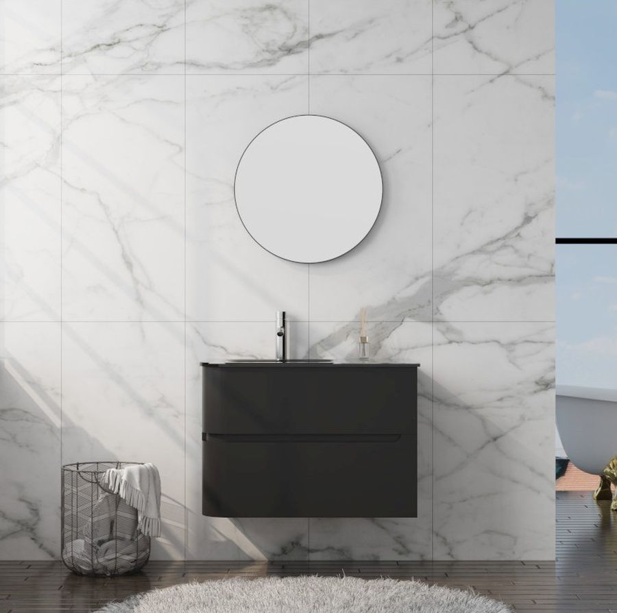 LaVita Atlanta lavabo avec meuble 80 cm noire 5900378339786