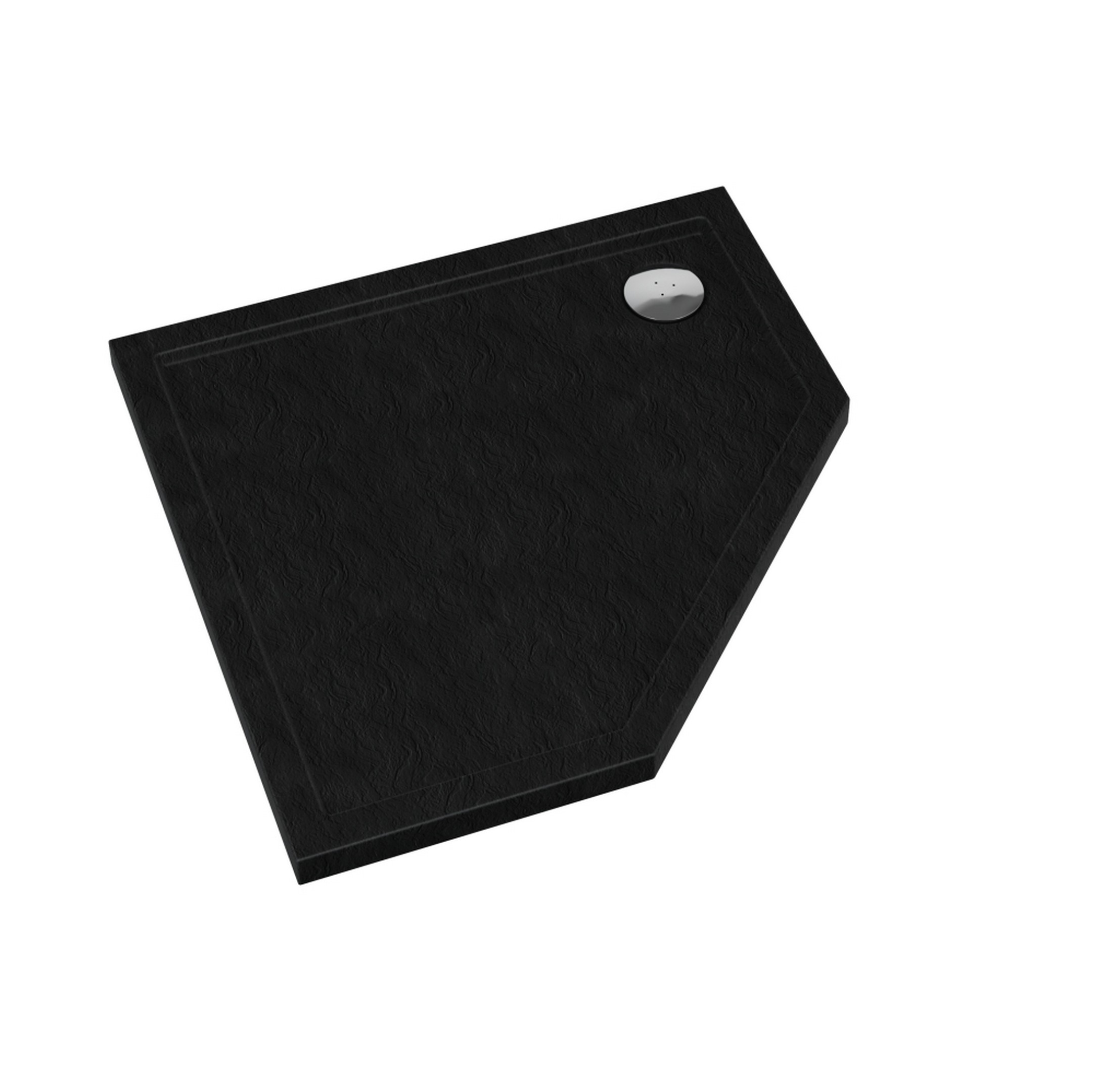 Schedline Sharper Black Stone receveur de douche pentagonal 80x80 cm noir 3S.S1PK-8080/C/ST