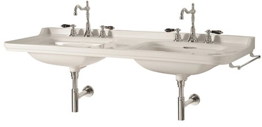 Kerasan Waldorf lavabo 150x55 cm rectangulaire classique-double blanc 4143k1
