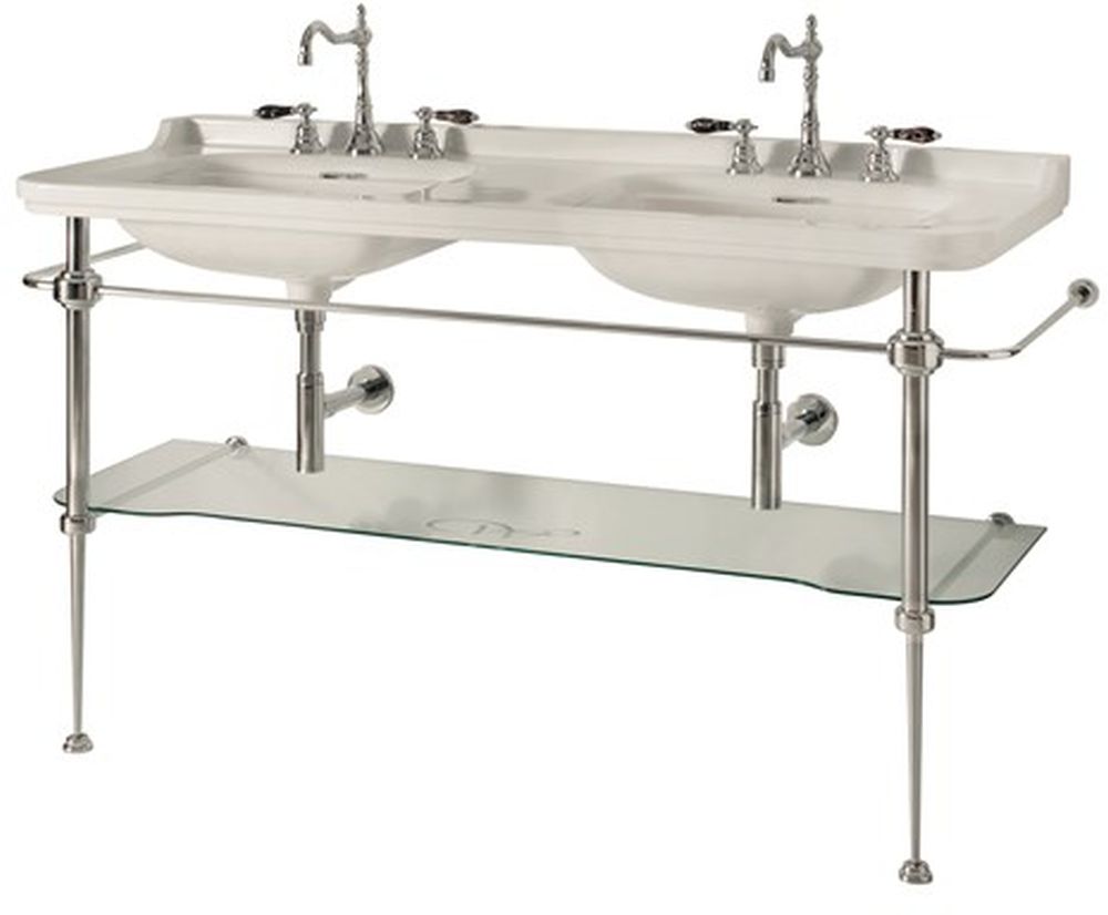 Kerasan armoire 150x55x cm sous-lavabo sur pied chrome 9195k1