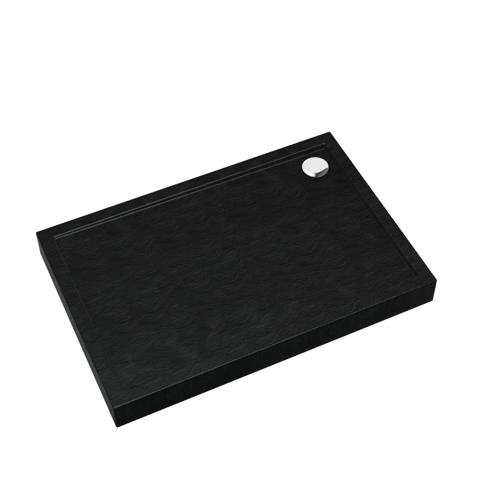 Schedline Cameron Black Stone receveur de douche rectangulaire 120x80 cm noir 3ST.C1P-80120/C/ST
