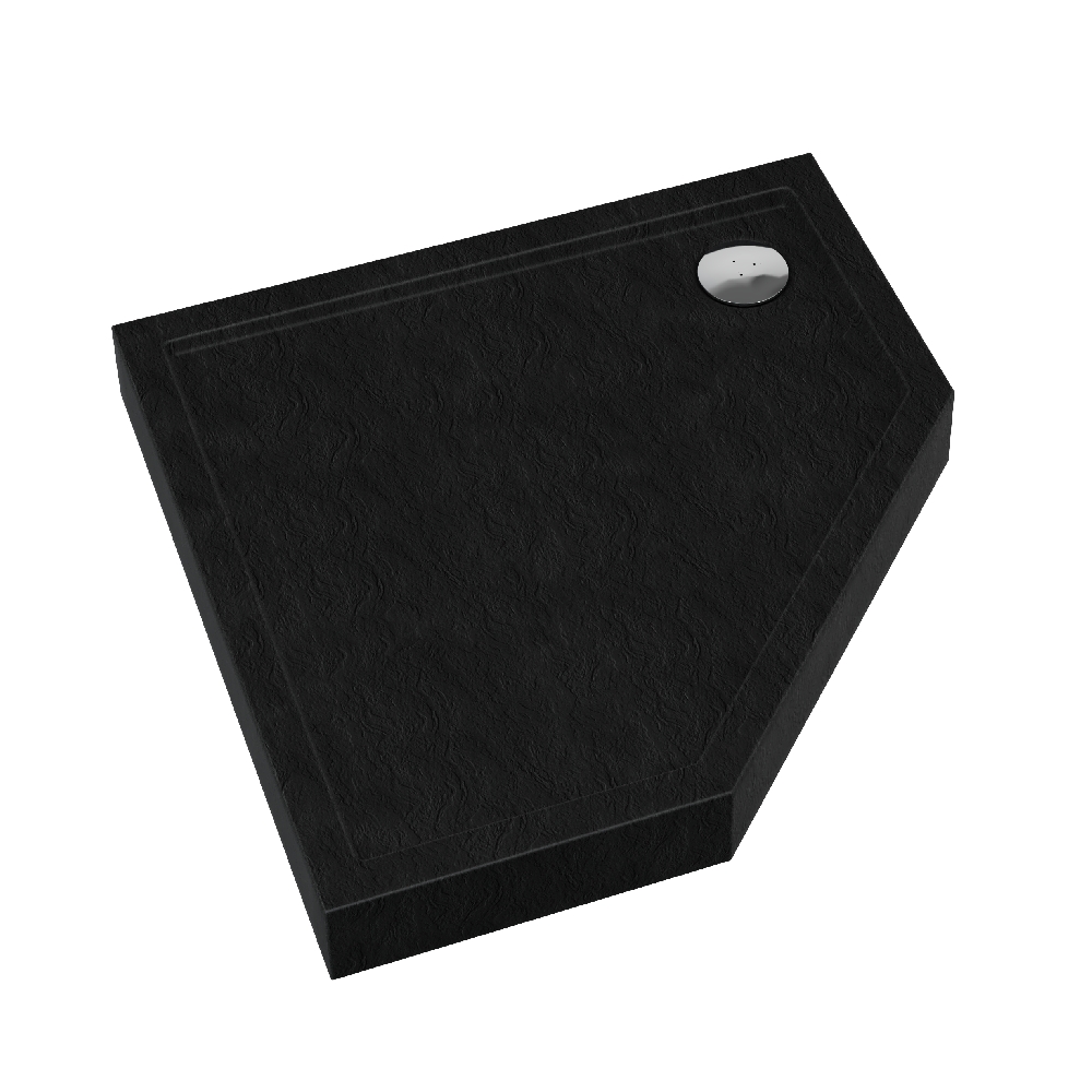 Schedline Cameron Black Stone receveur de douche pentagonal 80x80 cm noir 3ST.C1PK-8080/C/ST