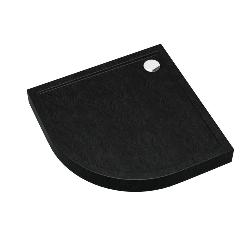 Schedline Cameron Black Stone receveur de douche semi-circulaire 90x90 cm noir 3ST.C1O-9090/C/ST