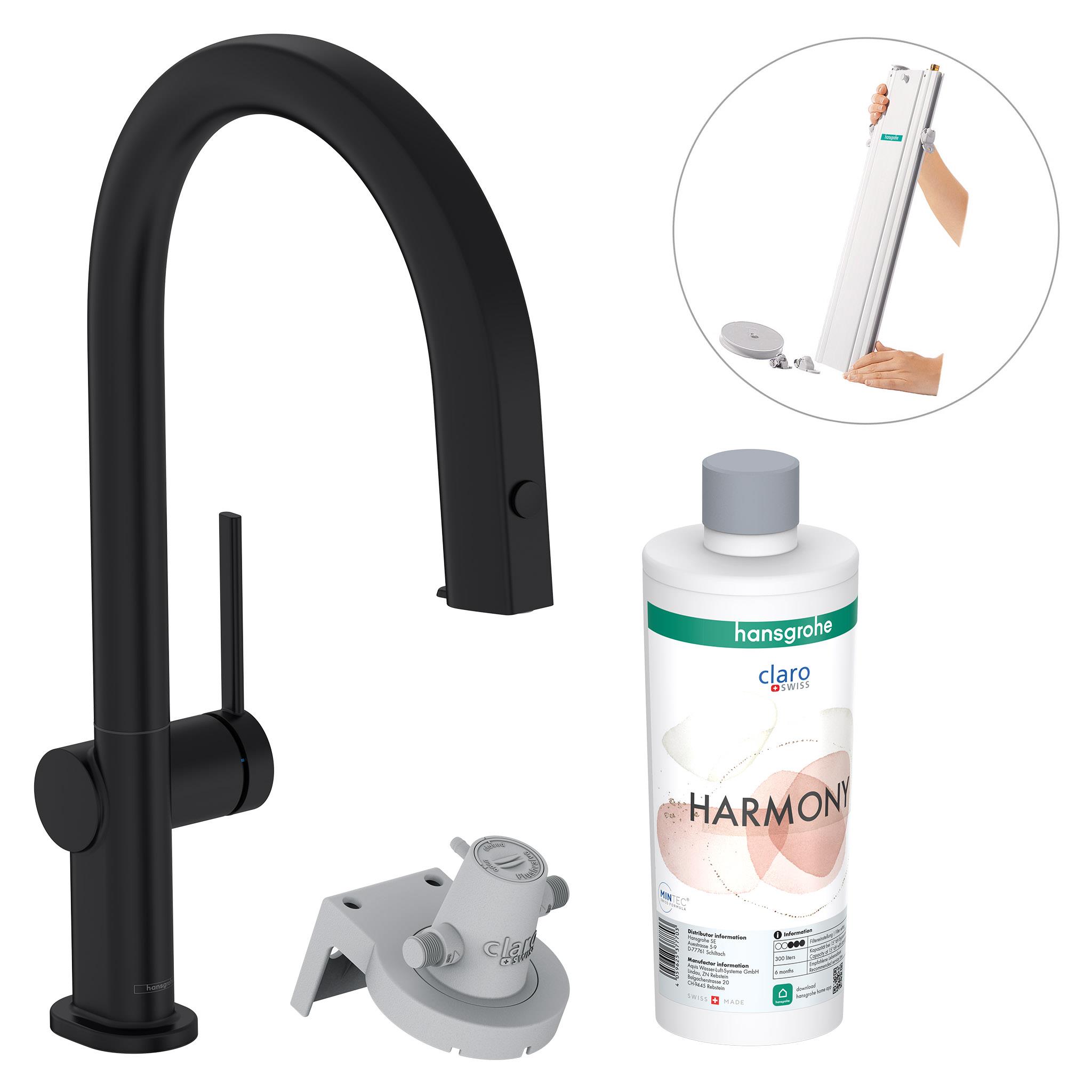 Hansgrohe Aqittura M91 mitigeur de cuisine avec filtre sur pied noir 76800670
