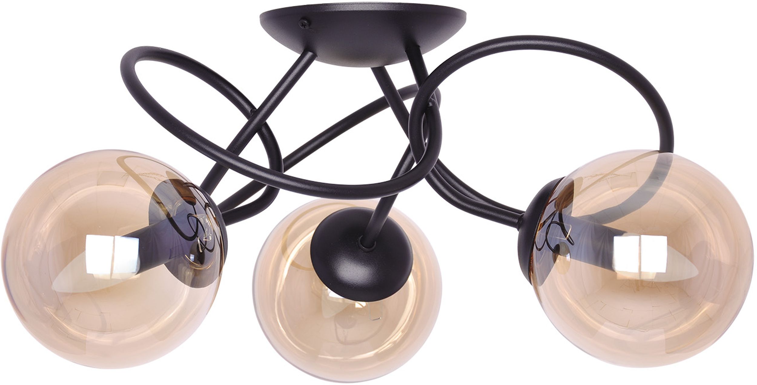 Kaja Floro plafonnier 3x40 W noir-ambré K-5126