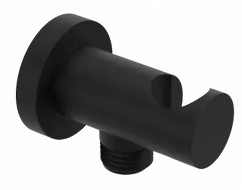 Excellent raccord coudé avec support noir AREX.1032BL
