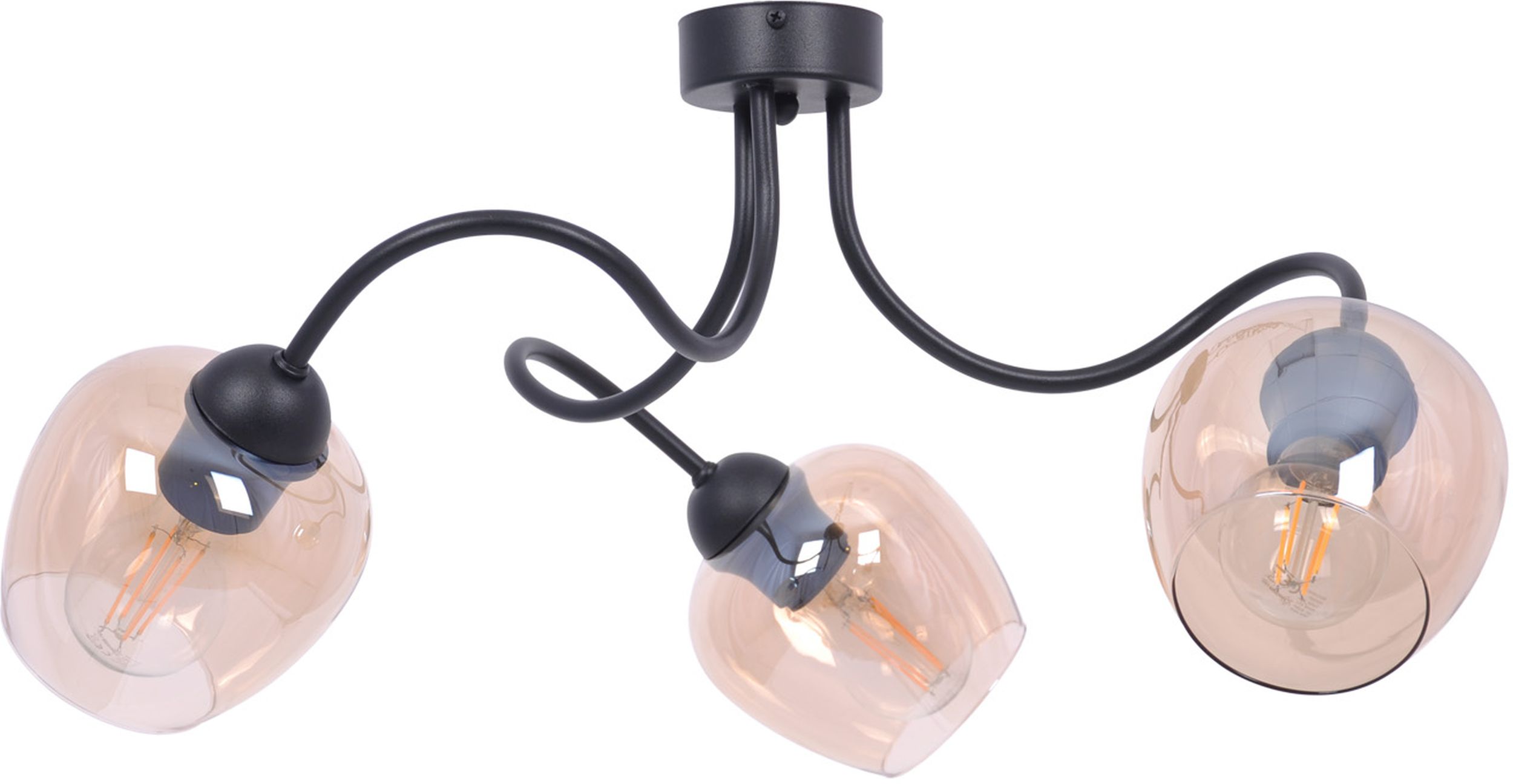 Kaja Diuna plafonnier 3x60 W noir-ambré K-5190